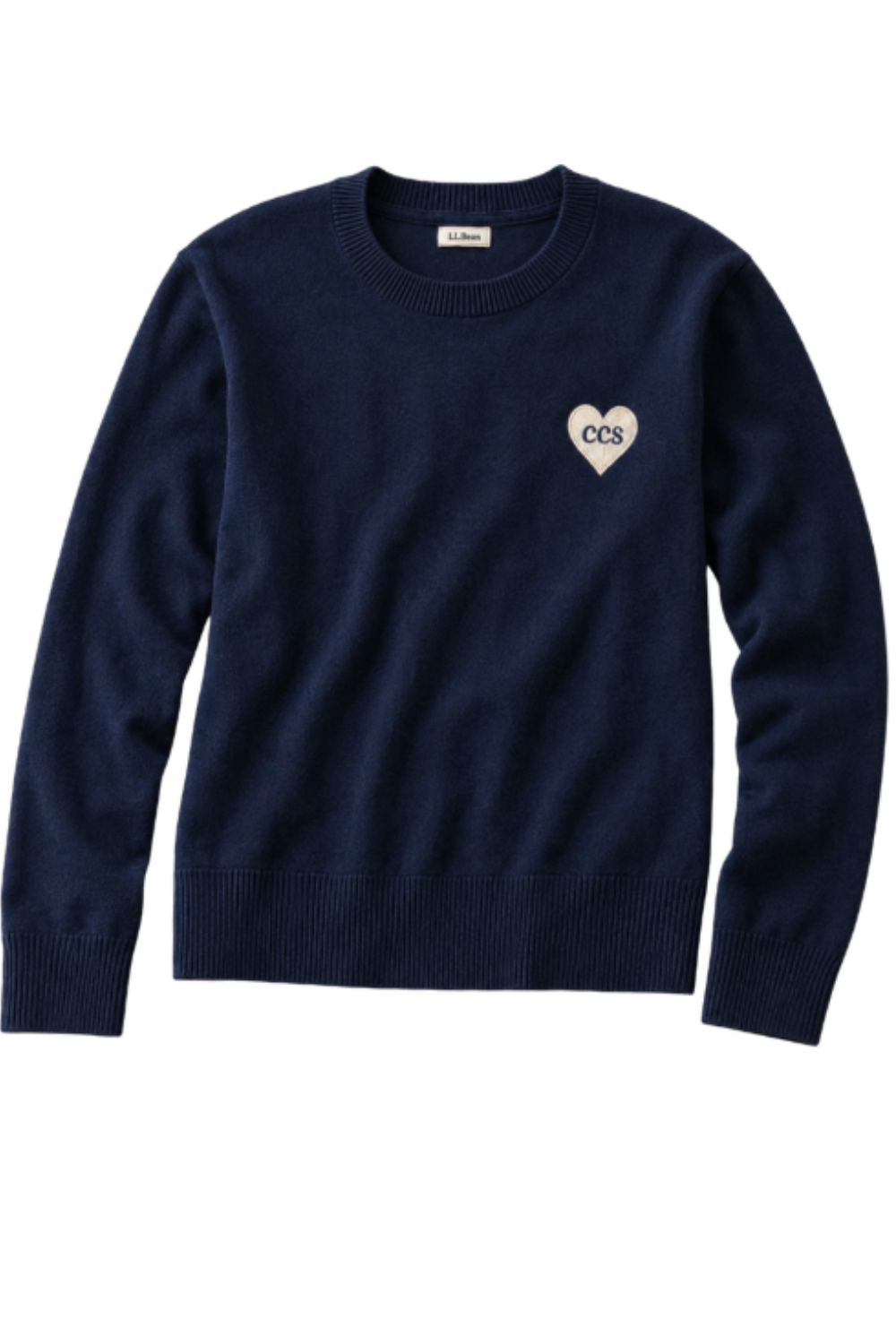 Knit Sweater with Embroidered Heart Logo