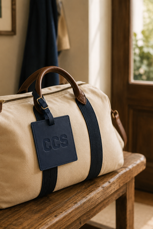 Embossed  Leather Luggage Tag